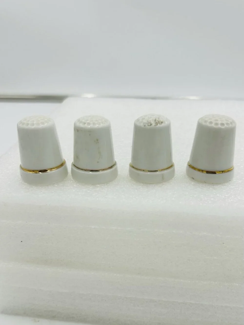 Vintage Souvenir Thimbles Ceramic Porcelain Set of 4 Places Travel